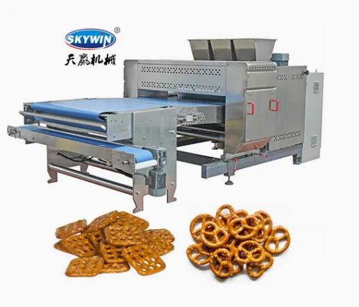 L&iacute;nea de producci&oacute;n de m&aacute;quinas de fabricaci&oacute;n de galletas pretzel Skywin, m&aacute;quina de refrigerios