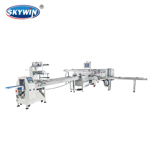 Machine de mise en sandwich, d'emballage et d'empilage de biscuits &agrave; deux voies